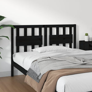 vidaXL Bed Headboard Black 125.5x4x100 cm Solid Wood Pine