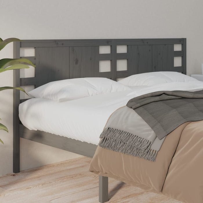 vidaXL Headboard Grey 156x4x100 cm Solid Wood Pine