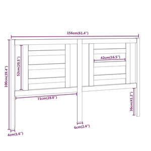 vidaXL Bed Headboard Grey 156x4x100 cm Solid Pine Wood