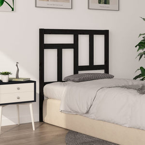 vidaXL Bed Headboard Black 95.5x4x100 cm Solid Wood Pine