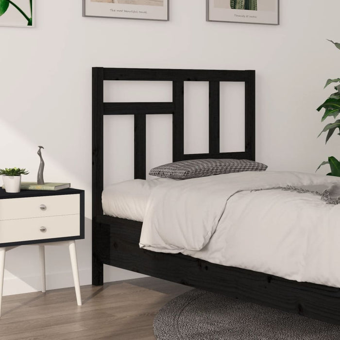 vidaXL Bed Headboard Black 95.5x4x100 cm Solid Wood Pine