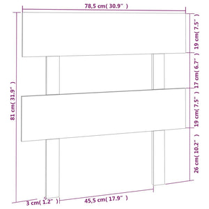 vidaXL Bed Headboard Honey Brown 78.5x3x81 cm Solid Wood Pine