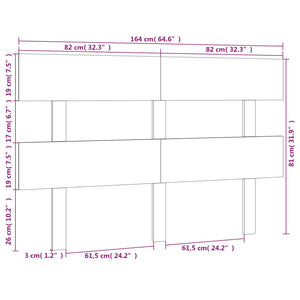 vidaXL Bed Headboard Honey Brown 164x3x81 cm Solid Wood Pine