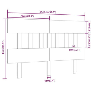 vidaXL Bed Headboard 143.5x3x81 cm Solid Wood Pine