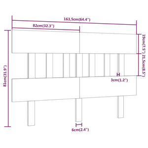 vidaXL Bed Headboard 163.5x3x81 cm Solid Wood Pine