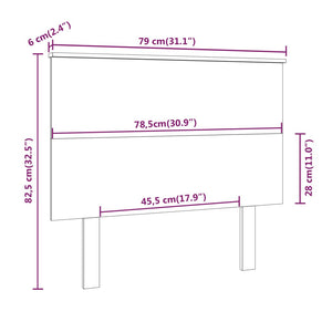 vidaXL Bed Headboard Honey Brown 79x6x82.5 cm Solid Wood Pine