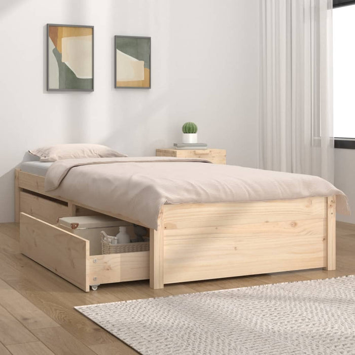 3103463 vidaXL Bed Frame without Mattress with Drawers 90x200 cm (814934+814984)