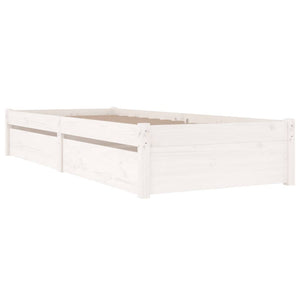 3103469 vidaXL Bed Frame without Mattress with Drawers White 100x200 cm (814940+814990)