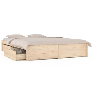 3103503 vidaXL Bed Frame without Mattress with Drawers 140x190 cm (814929+814994)