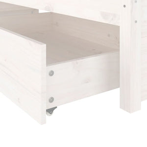 3103509 vidaXL Bed Frame without Mattress with Drawers White 120x200 cm (814945+815000)