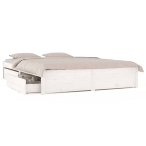 3103514 vidaXL Bed Frame without Mattress with Drawers White 140x200 cm (814950+815000)