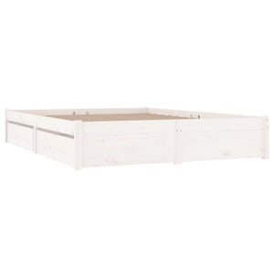 3103514 vidaXL Bed Frame without Mattress with Drawers White 140x200 cm (814950+815000)