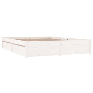 3103534 vidaXL Bed Frame without Mattress with Drawers White 200x200 cm (814970+815000)