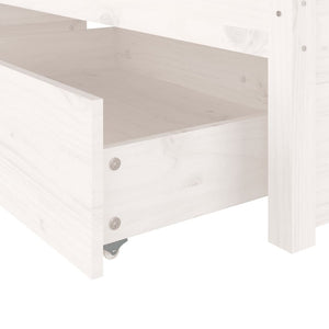 3103534 vidaXL Bed Frame without Mattress with Drawers White 200x200 cm (814970+815000)