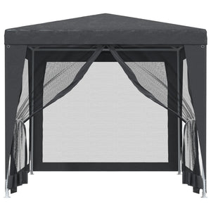 vidaXL Party Tent with 4 Mesh Sidewalls Anthracite 2.5x2.5 m HDPE