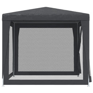 vidaXL Party Tent with 4 Mesh Sidewalls Anthracite 2.5x2.5 m HDPE