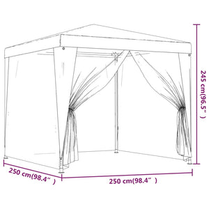 vidaXL Party Tent with 4 Mesh Sidewalls Anthracite 2.5x2.5 m HDPE