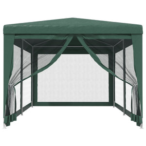 vidaXL Party Tent with 6 Mesh Sidewalls Green 3x6 m HDPE