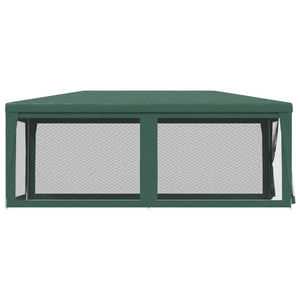 vidaXL Party Tent with 6 Mesh Sidewalls Green 3x6 m HDPE