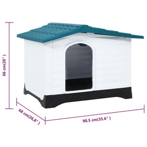 vidaXL Dog House Blue 90.5x68x66 cm Polypropylene