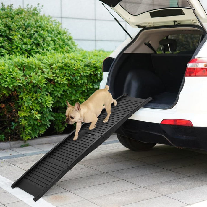 vidaXL Folding Dog Ramp Black 153x40x12.5 cm Plastic