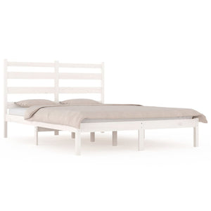 3103629 vidaXL Bed Frame without Mattress White Solid Wood 140x190 cm (809998+818421)