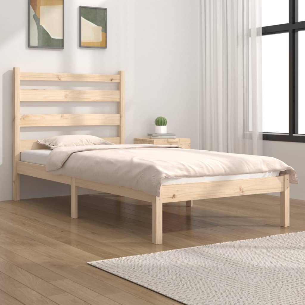 3103633 vidaXL Bed Frame without Mattress Solid Wood 90x200 cm (810002+818400)