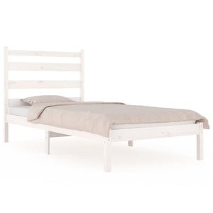 3103639 vidaXL Bed Frame without Mattress White Solid Wood 100x200 cm (810008+818406)