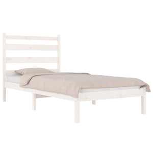 3103639 vidaXL Bed Frame without Mattress White Solid Wood 100x200 cm (810008+818406)