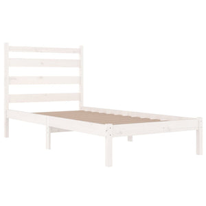 3103639 vidaXL Bed Frame without Mattress White Solid Wood 100x200 cm (810008+818406)