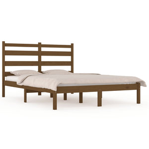 3103671 vidaXL Bed Frame without Mattress Honey Brown Solid Wood 200x200 cm (810040+818443)