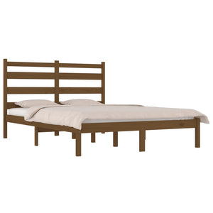 3103671 vidaXL Bed Frame without Mattress Honey Brown Solid Wood 200x200 cm (810040+818443)