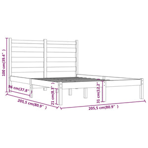 3103671 vidaXL Bed Frame without Mattress Honey Brown Solid Wood 200x200 cm (810040+818443)