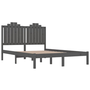 3103775 vidaXL Bed Frame without Mattress Grey Solid Wood 120x200 cm (810014+818462)