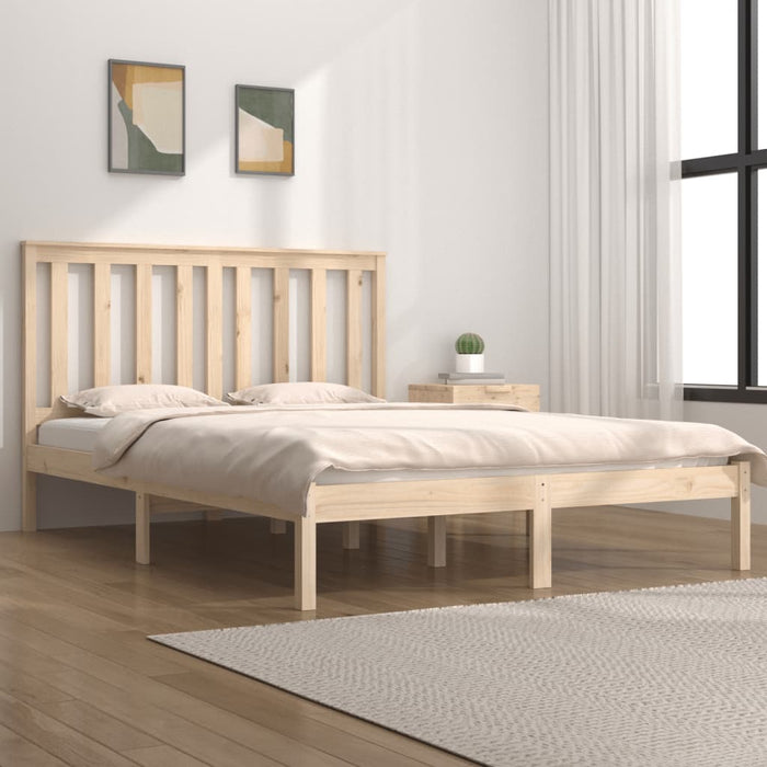 3103823 vidaXL Bed Frame without Mattress Solid Wood 140x190 cm (809997+818520)