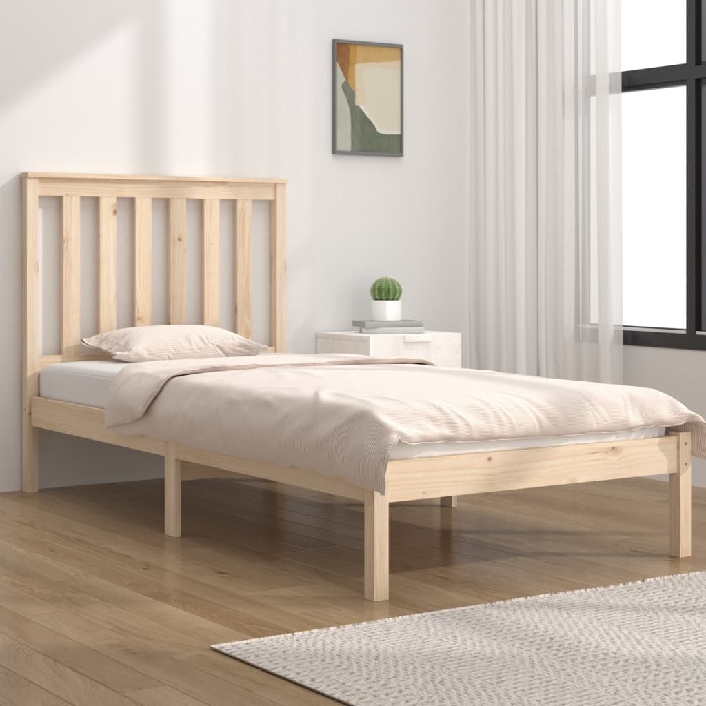 3103833 vidaXL Bed Frame without Mattress Solid Wood 100x200 cm (810007+818505)