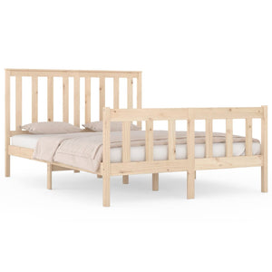 3103888 vidaXL Bed Frame without Mattress Solid Wood 140x190 cm (810062+818520)