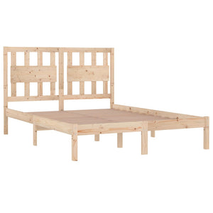 3103913 vidaXL Bed Frame without Mattress Solid Wood 140x190 cm (809997+818570)