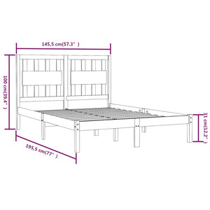 3103913 vidaXL Bed Frame without Mattress Solid Wood 140x190 cm (809997+818570)