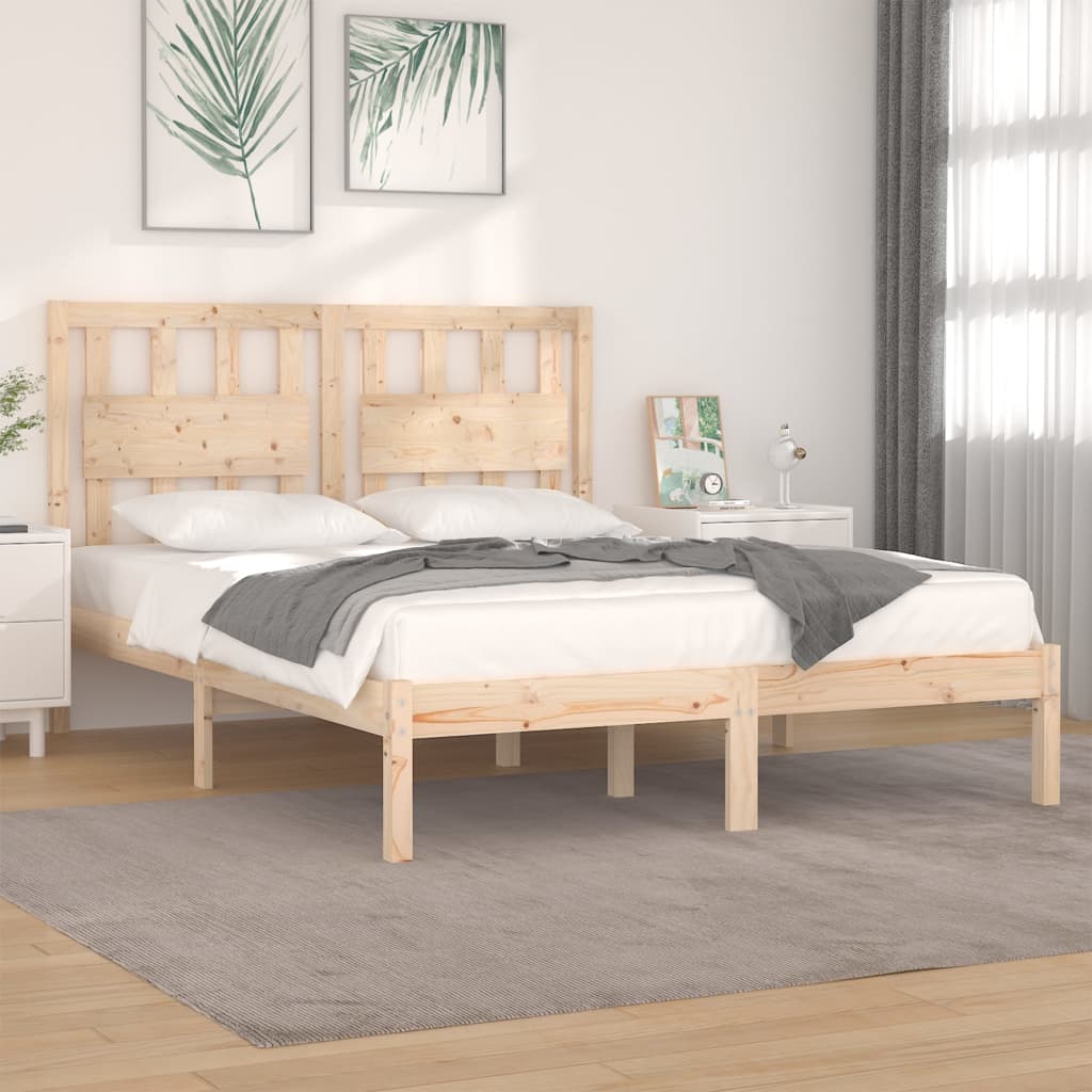 3103913 vidaXL Bed Frame without Mattress Solid Wood 140x190 cm (809997+818570)