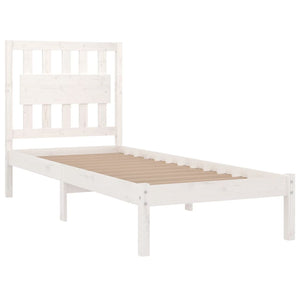 3103919 vidaXL Bed Frame without Mattress White Solid Wood 90x200 cm (810003+818551)