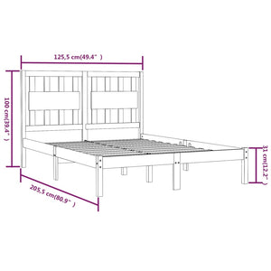 3103928 vidaXL Bed Frame without Mattress Solid Wood 120x200 cm (810012+818560)