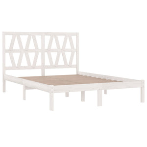 3103979 vidaXL Bed Frame without Mattress White Solid Wood 140x190 cm (809998+818621)