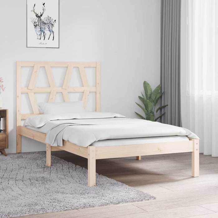 3103988 vidaXL Bed Frame without Mattress Solid Wood 100x200 cm (810007+818605)