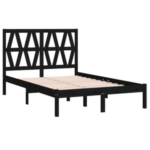 3104002 vidaXL Bed Frame without Mattress Black Solid Wood 140x200 cm (810021+818624)