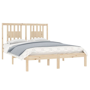 3104043 vidaXL Bed Frame without Mattress Solid Wood 140x190 cm (809997+818670)