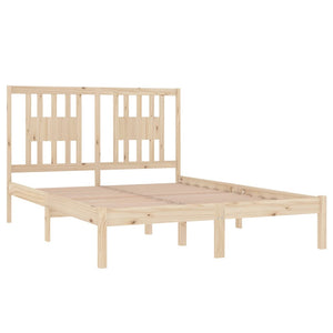 3104043 vidaXL Bed Frame without Mattress Solid Wood 140x190 cm (809997+818670)