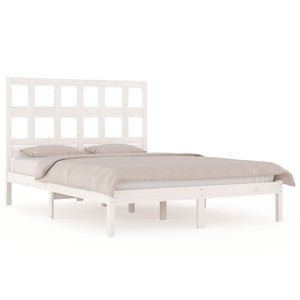 vidaXL Bed Frame without Mattress White 120x190 cm Small Double Solid Wood Pine