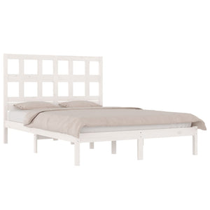 vidaXL Bed Frame without Mattress White 120x190 cm Small Double Solid Wood Pine