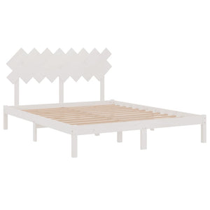 vidaXL Bed Frame without Mattress White 160x200 cm Solid Wood